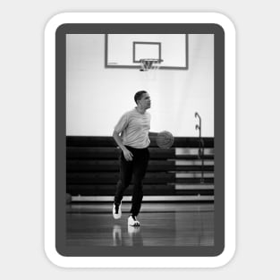 Barack Obama plays basketball Sticker